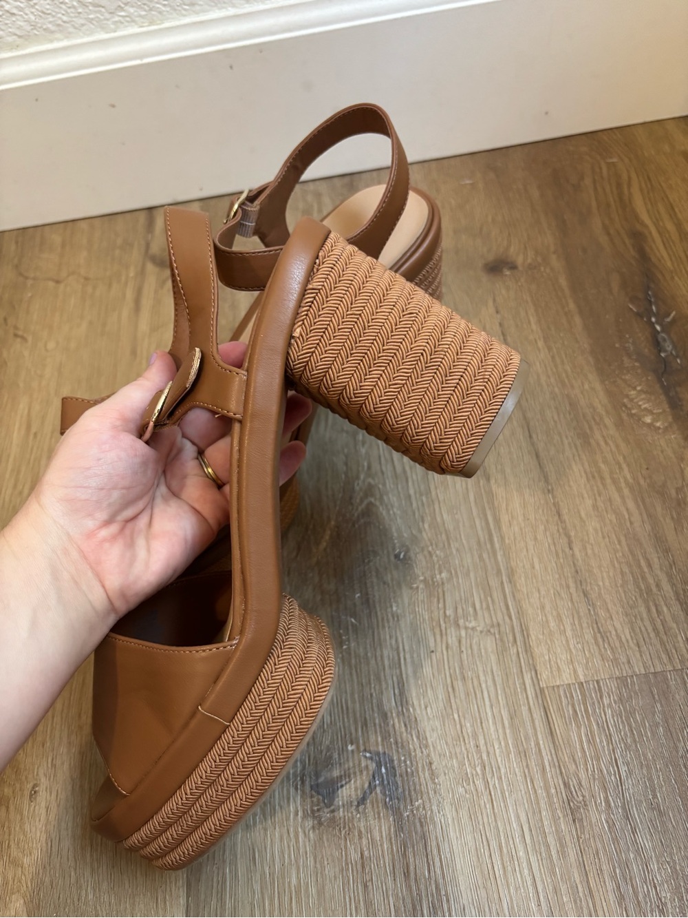 Sun + Stone Platform Block Heel Sandal Tan Boho Womens Size 11 - Picture 9 of 9
